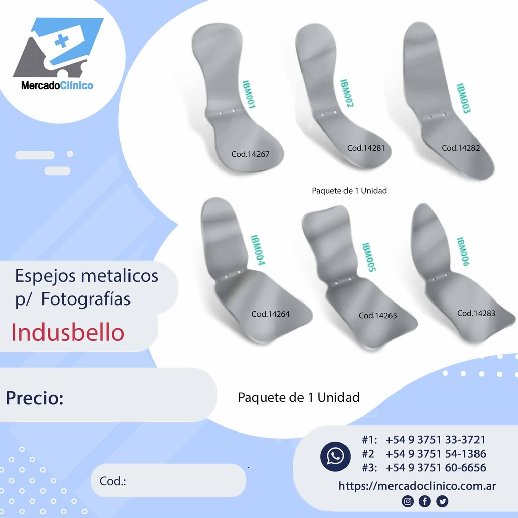Espejos metalicos p/ fotografia - difernetes modelos - Indusbello