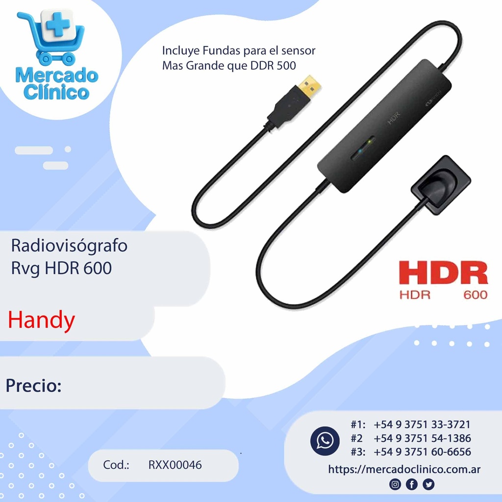 Radiovisógrafo /RVG / Sensor RX Digital HDR 600 - Handy
