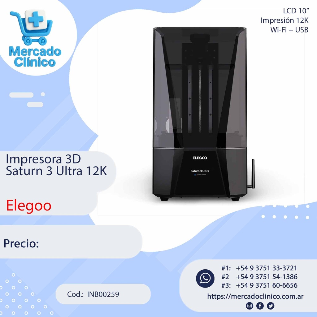 Impresora 3D  Saturn 3 Ultra 12K - Elegoo
