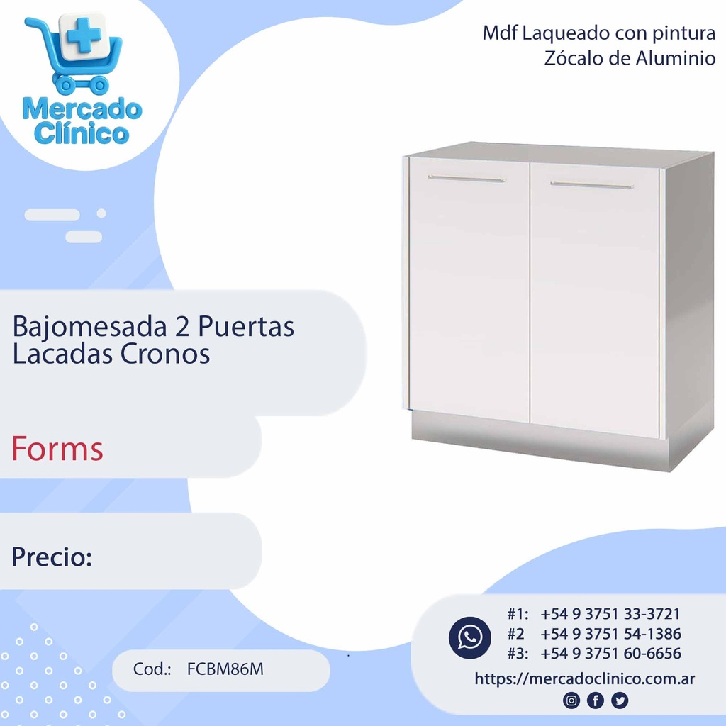 Bajomesada 2 Puertas  Lacadas Cronos - Forms