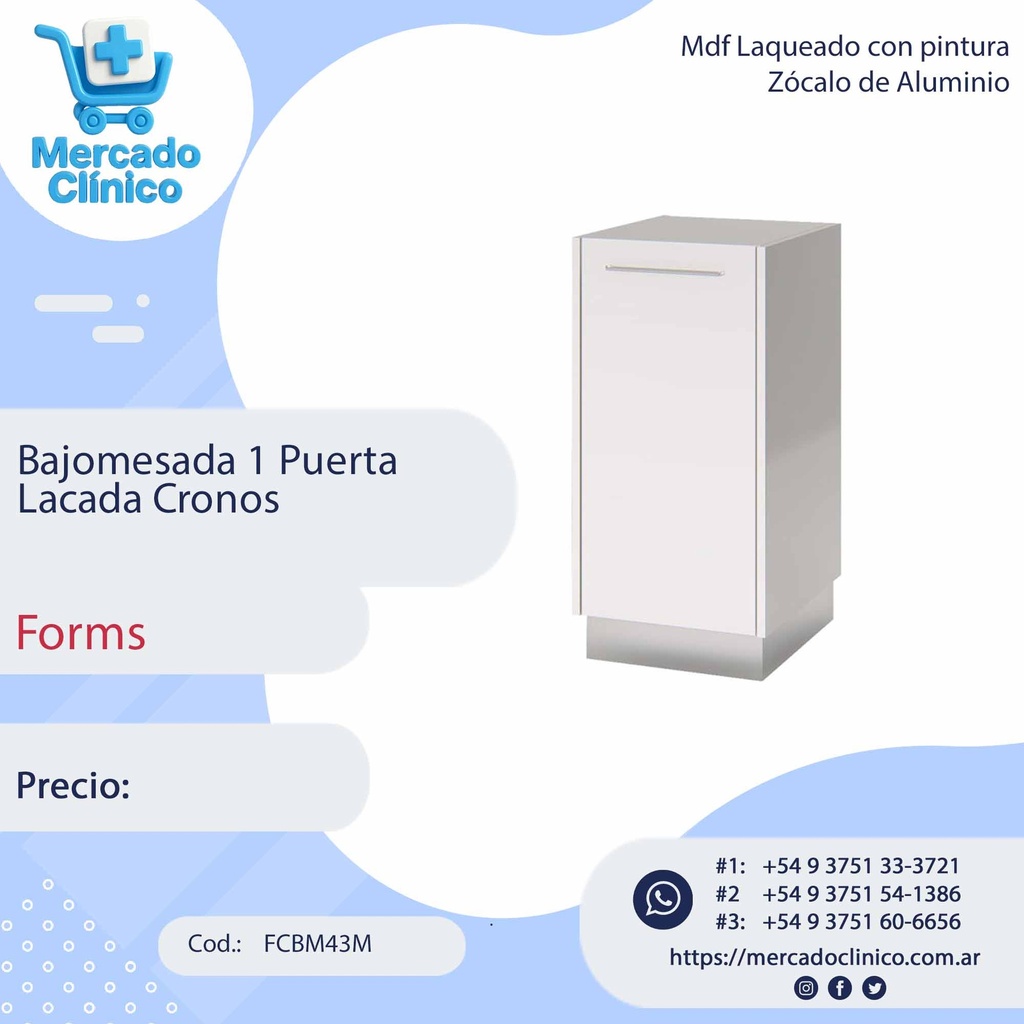 Bajomesada 1 Puerta  Lacada Cronos - Forms