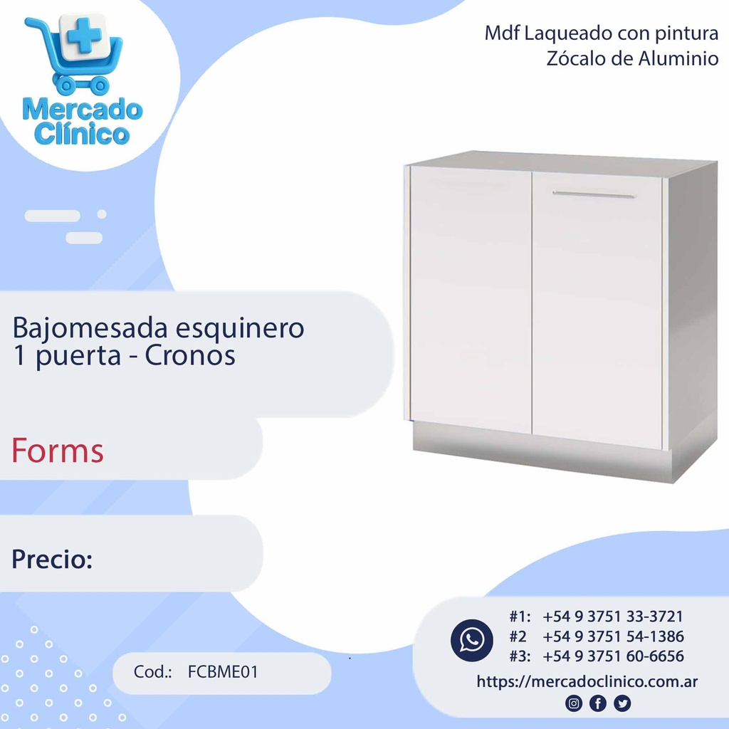 Bajomesada esquinero  1 puerta - Cronos - Forms