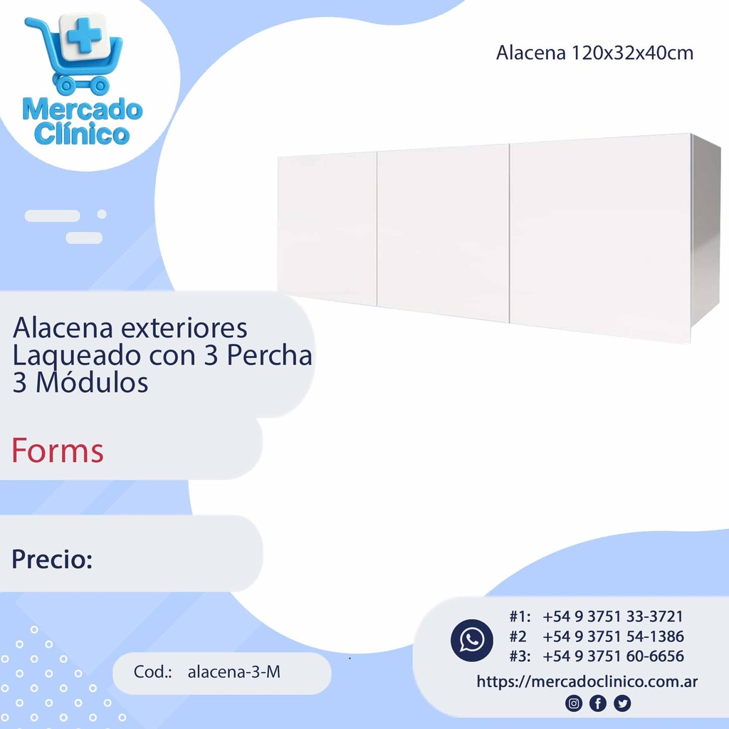 Alacena Exteriores Lacados Con Percha 3 Módulos - Forms