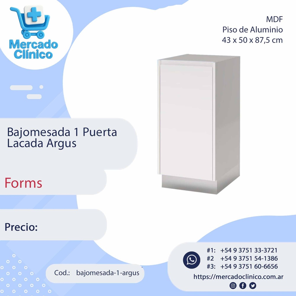 Mueble Rodante Assis - con 1 puerta Ecco Melamina Laca - Forms