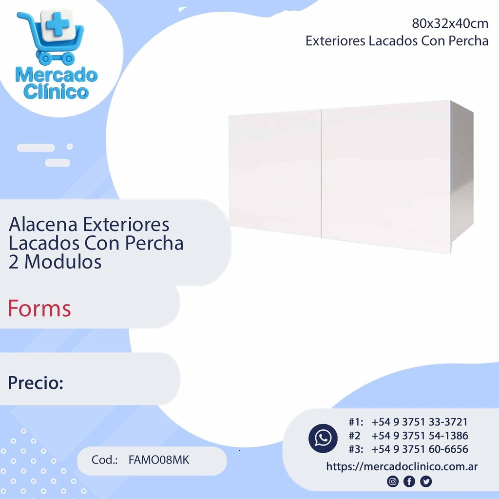 Alacena Exteriores  Lacados Con Percha  2 Módulos - Forms