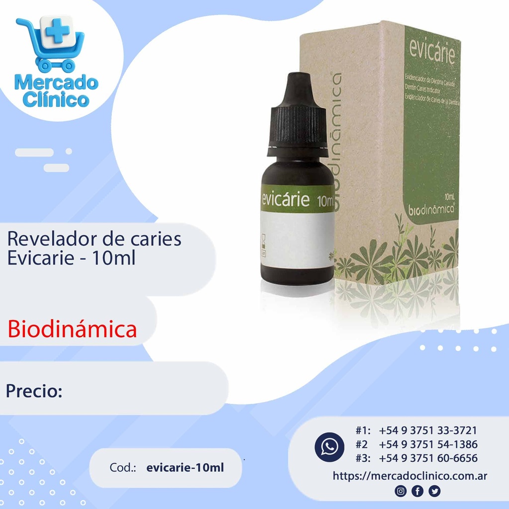 Revelador de caries Evicarie - 10ml - Biodinamica
