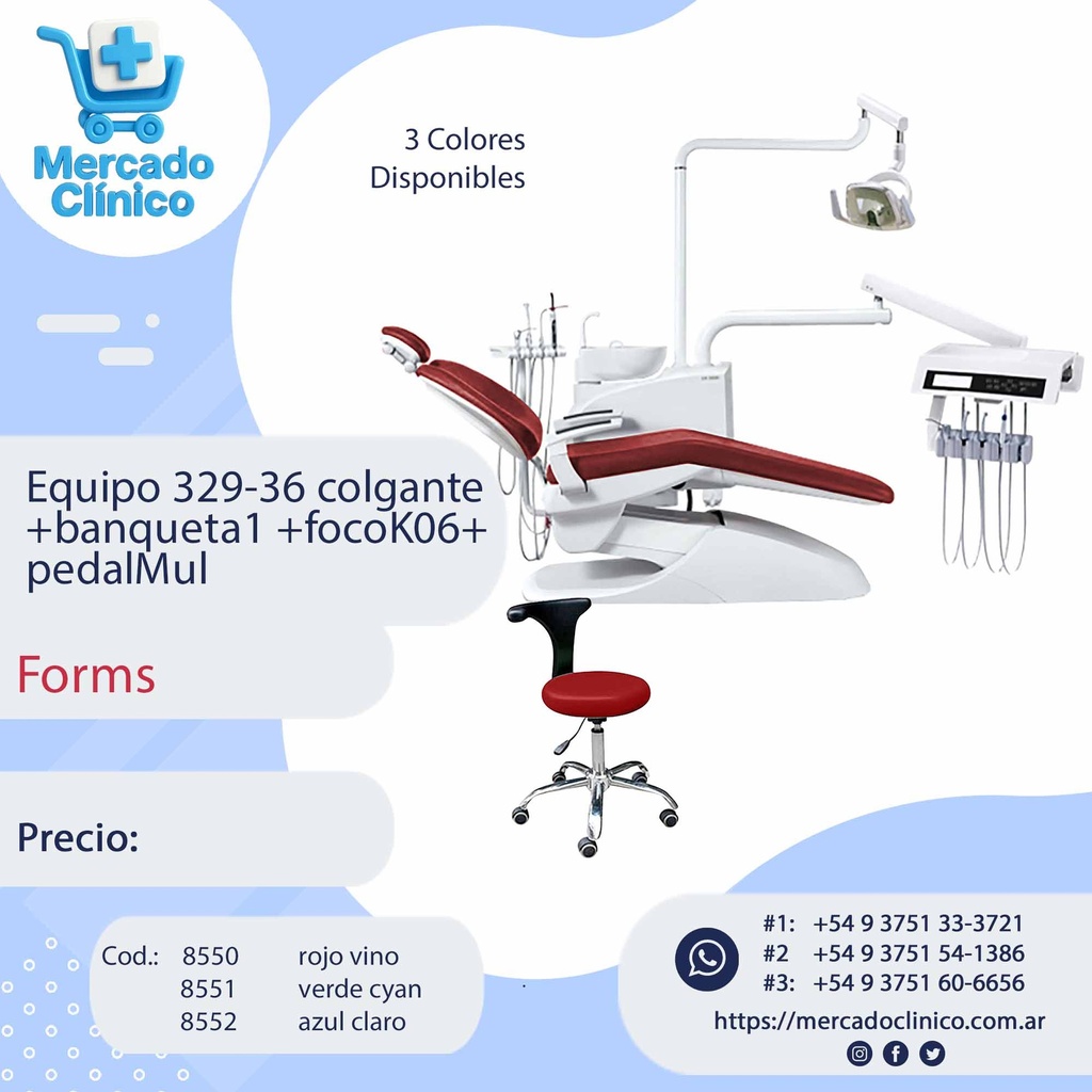 Equipo sillon 329-36 colgante  +banqueta1 +focoK06+ pedalMul -GDK