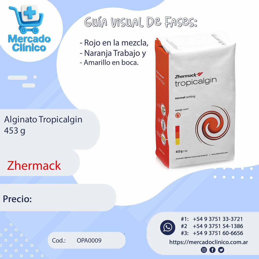 Alginato Tropicalgin 453 g - Zhermack