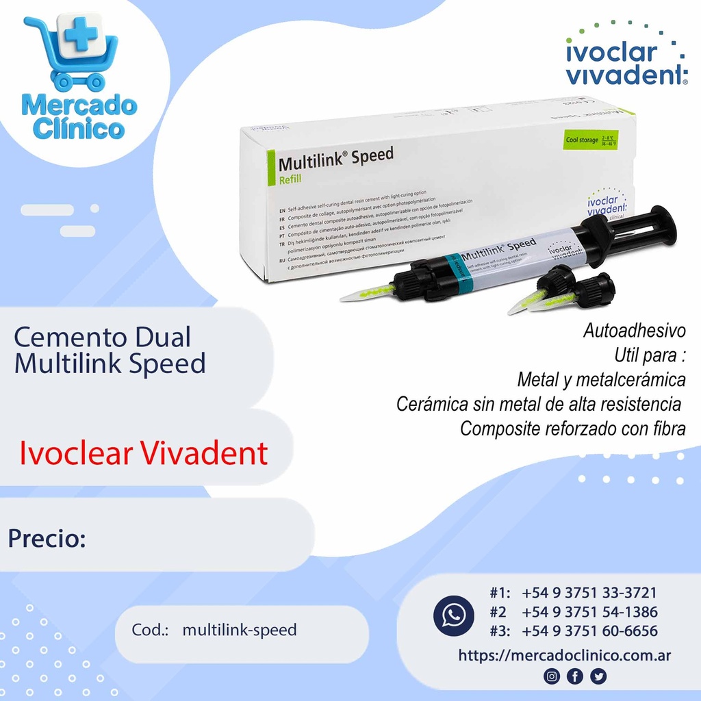 Cemento Dual Multilink Speed - Ivoclear Vivadent