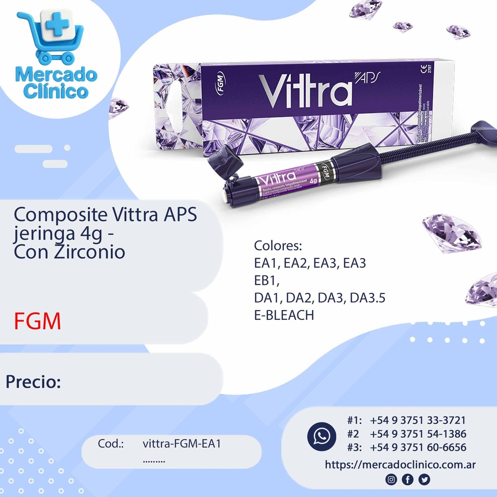 Composite Vittra APS jeringa 4g - Con Zirconio - FGM