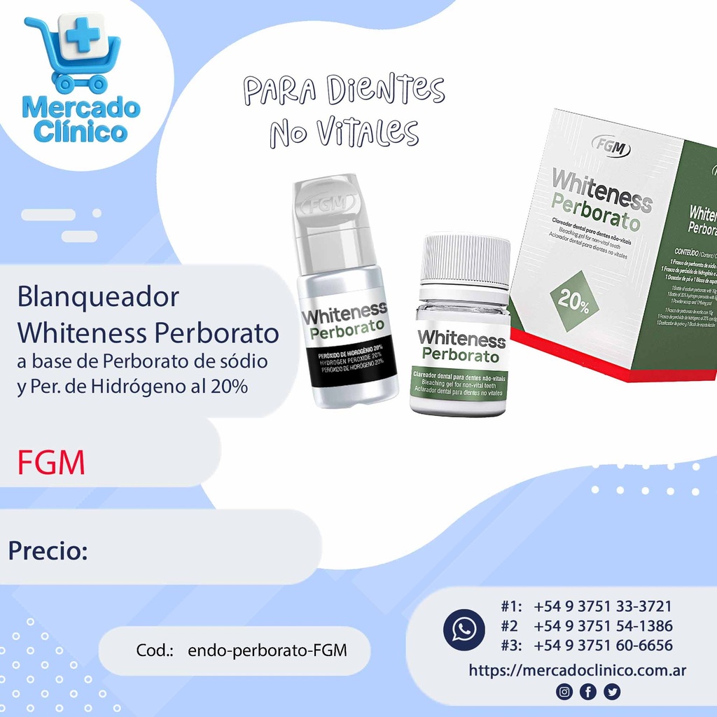 Blanqueador  Whiteness Super Endo peróxido de carbamida al 37 % - FGM
