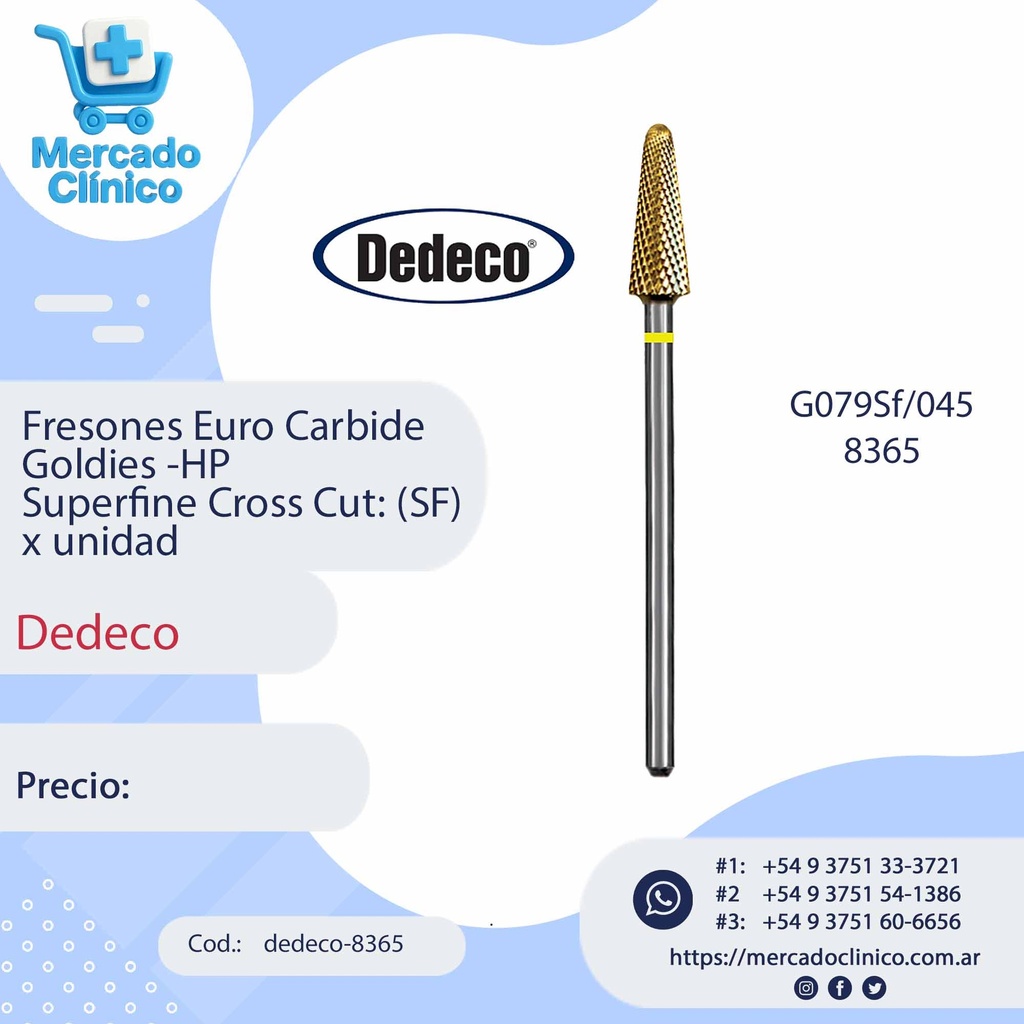 Fresones Euro Carbide Goldies -HP  Superfine Cross Cut: (SF) x unidad - Dedeco