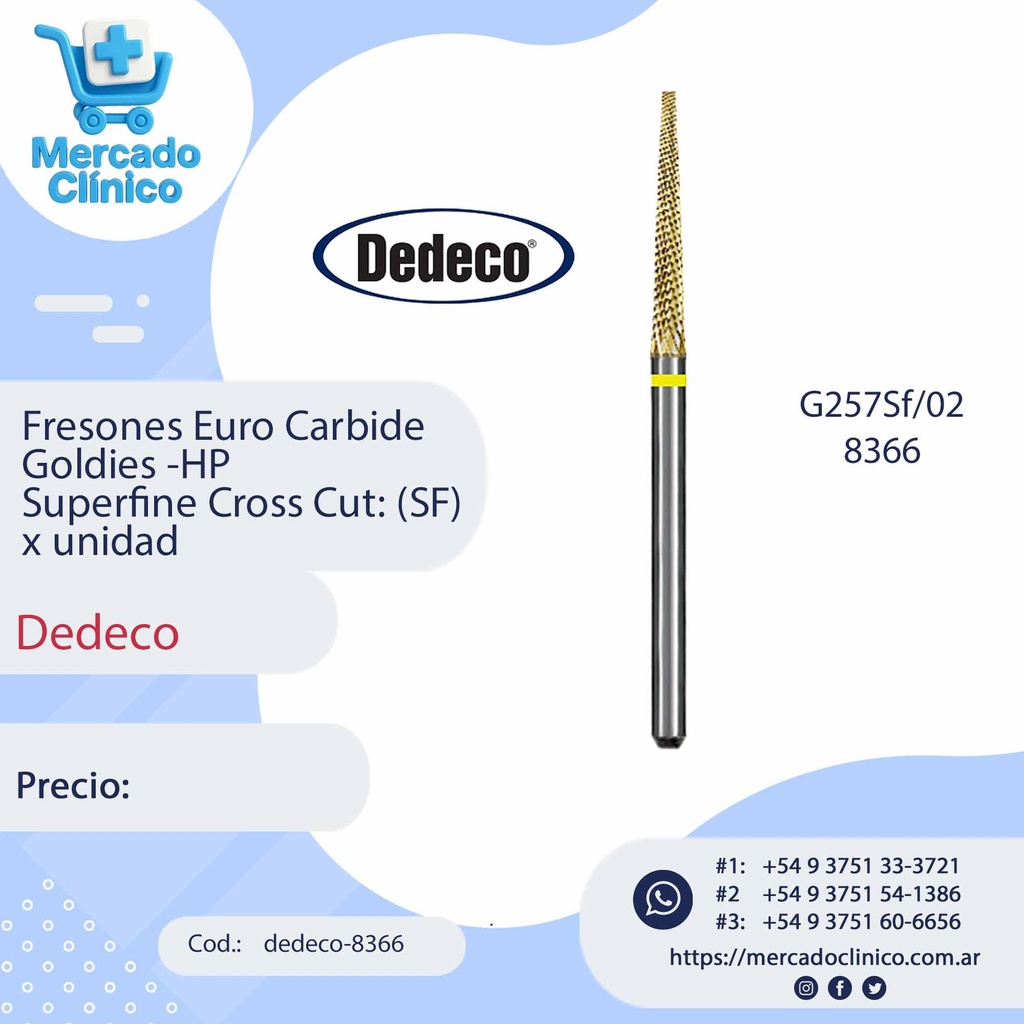 Fresones Euro Carbide Goldies -HP  Superfine Cross Cut: (SF) x unidad - Dedeco