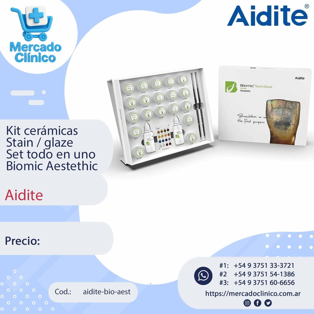 Kit cerámicas/ glaze Set todo en uno Biomic Aestethic - Aidite