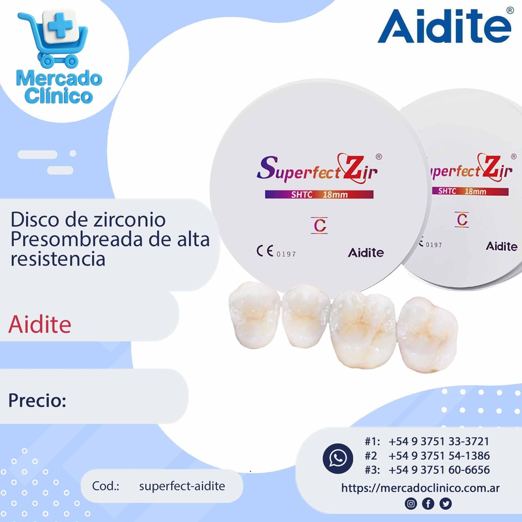 Disco de zirconio Presombreada de alta  resistencia - Aidite