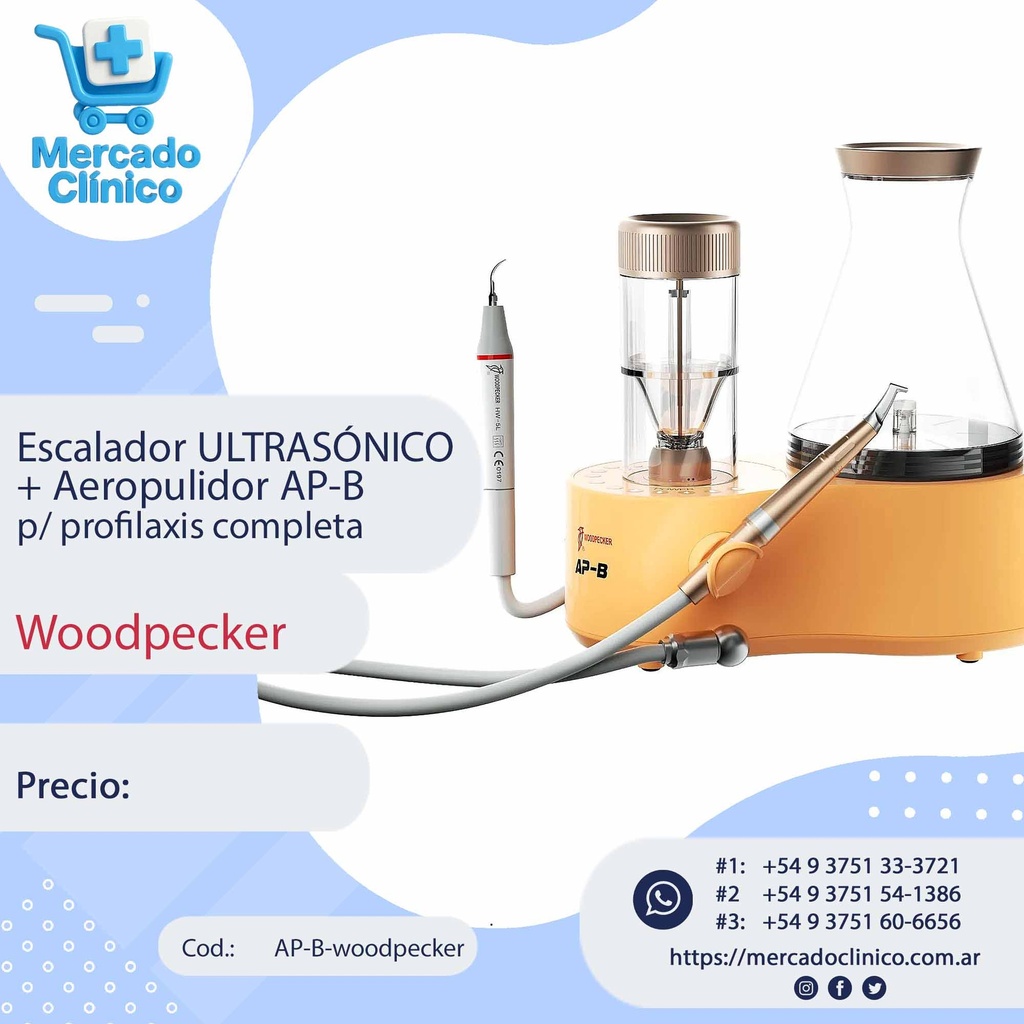 Aeropulidor AP-A compacto y ligero - 2 en 1 (modo supra y subgingival) -Woodpecker (copia)