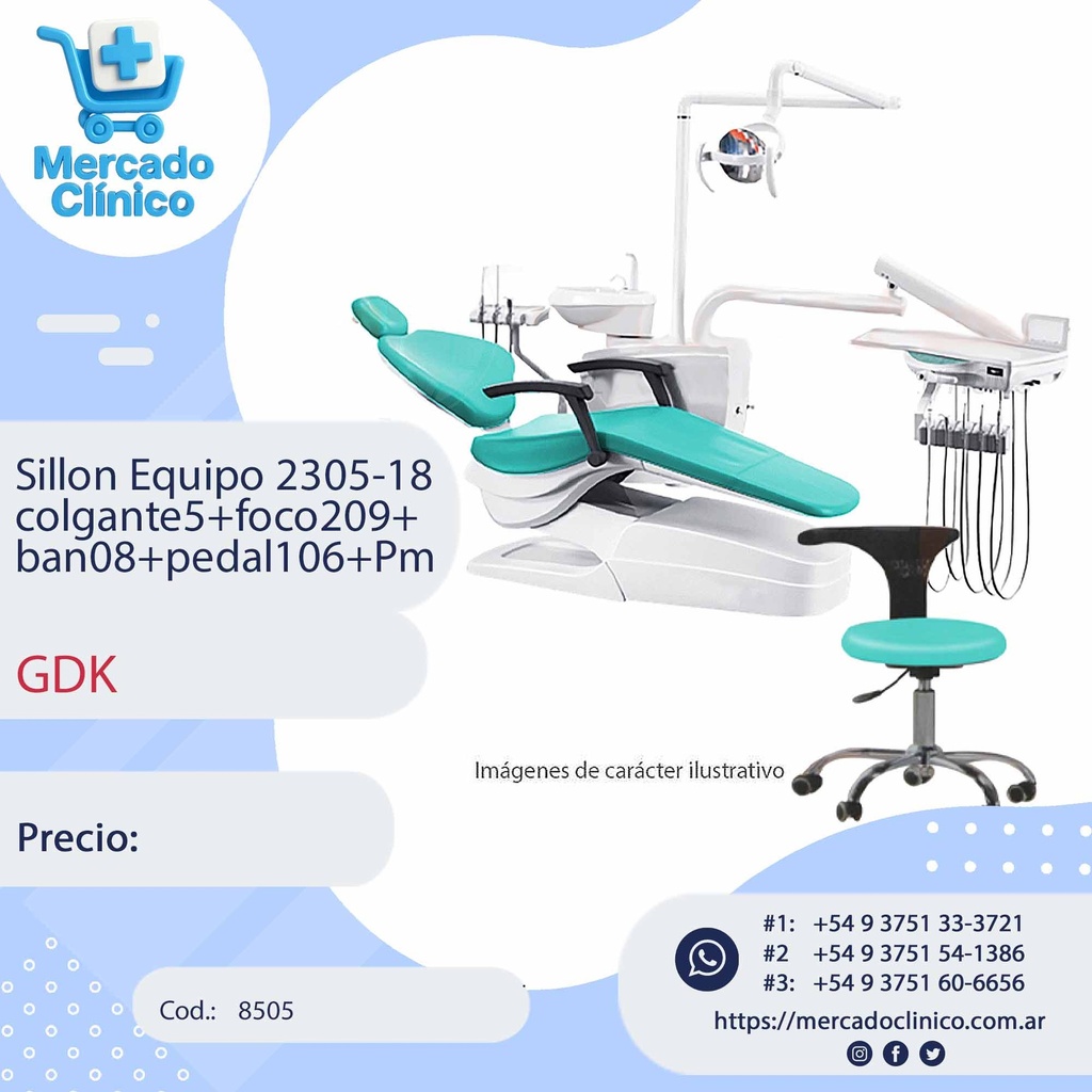 Sillon Equipo 2305-18 colgante5+foco209+ban08+pedal106+Pm - GDK  