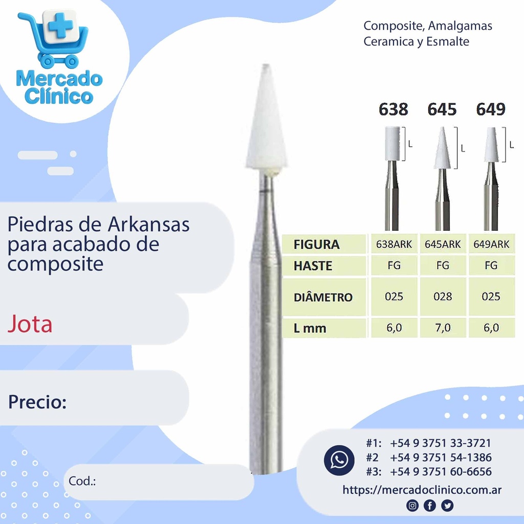 Piedras de Arkansas para acabado de  composite - Jota