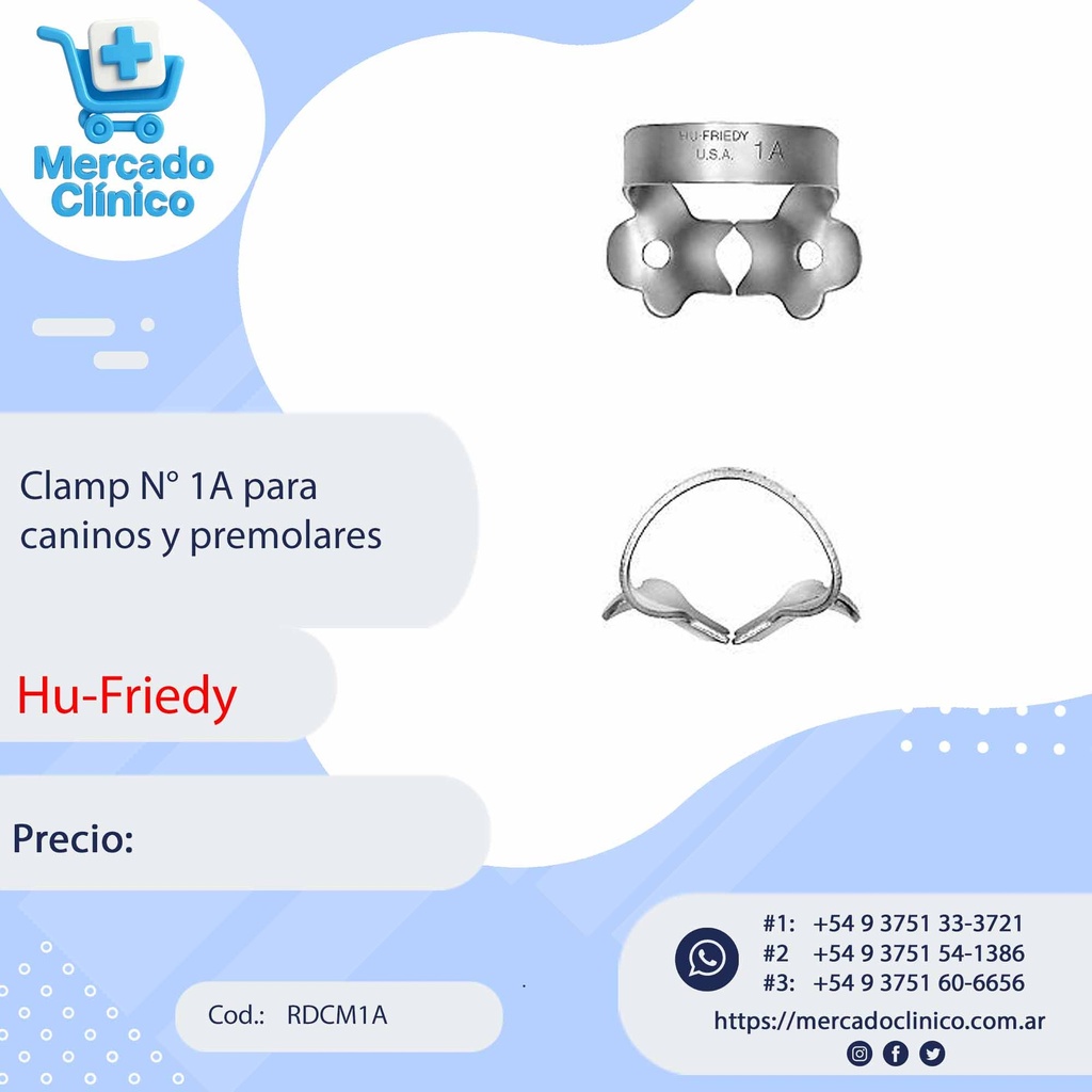 Clamp N° 1A para  caninos y premolares - Hu-Friedy