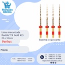 Limas mecanizada flexible TF4 Gold x 4  #25 - de 25mm Reciprocante - Perfect