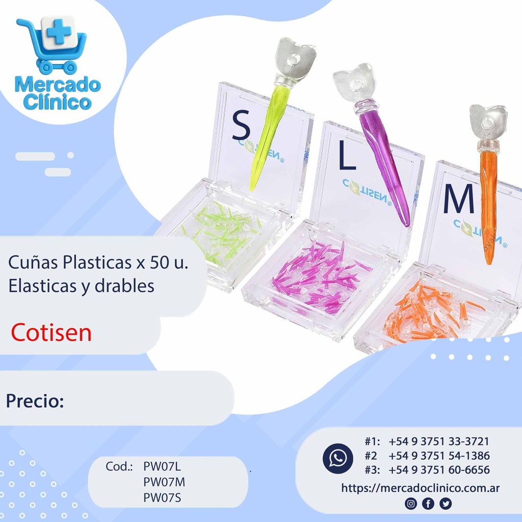 Cuñas plásticas, caja x 50u - Cotisen