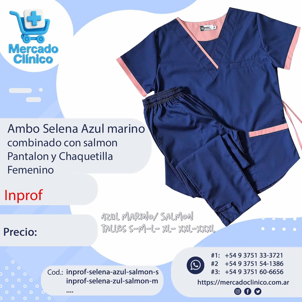 Ambo Selena Azul Marino - Pantalón y Chaquetilla - Femenino - Inprof