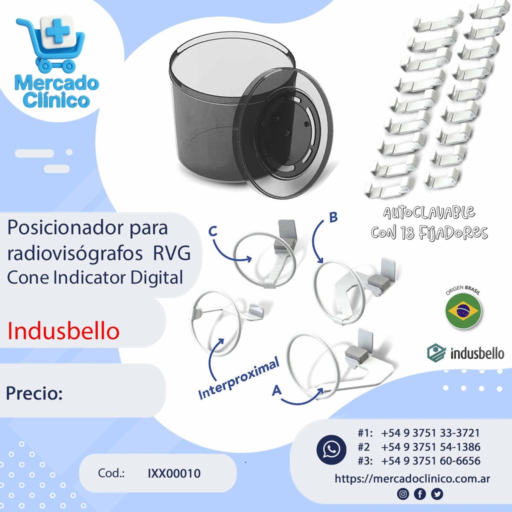 Posicionador para  radiovisógrafos  RVG  Cone Indicator Digital- Indusbello