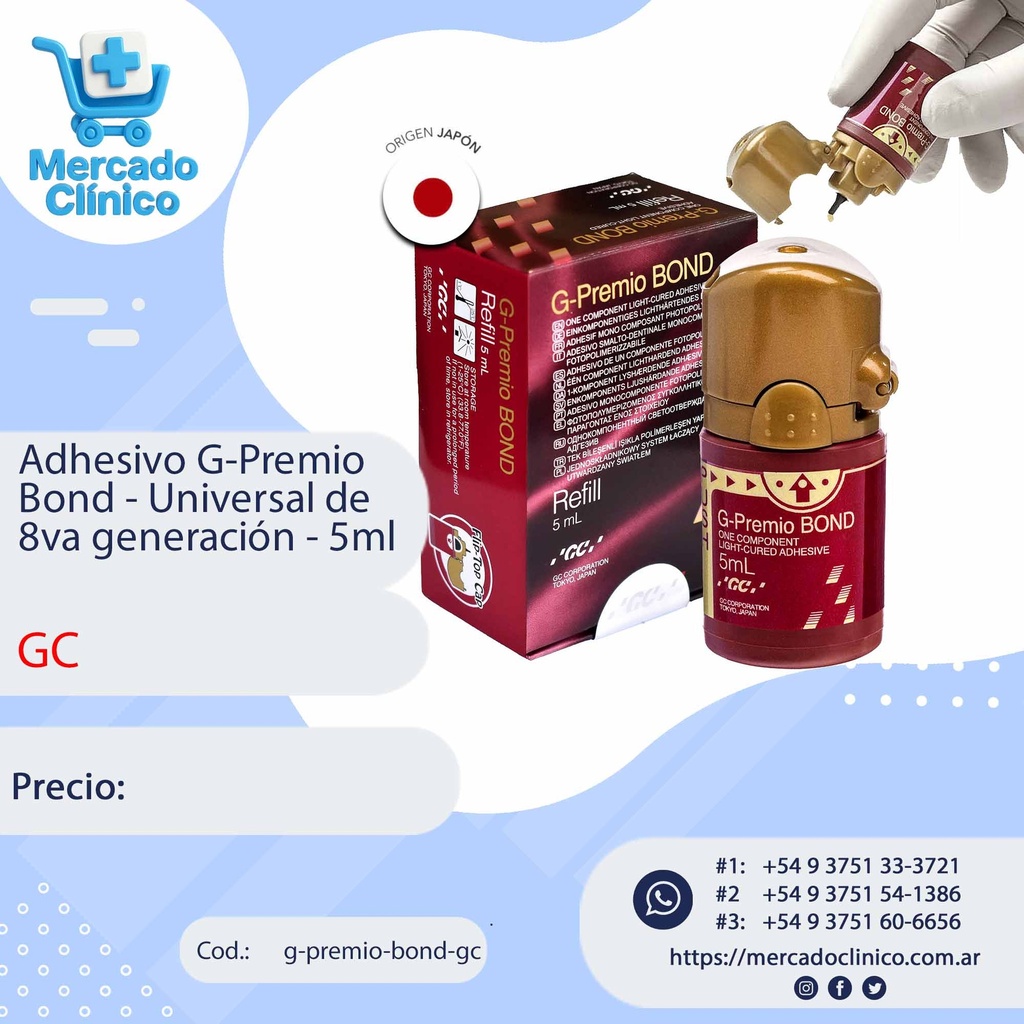 Adhesivo G-Premio  Bond - Universal de 8va generación - 5ml - GC