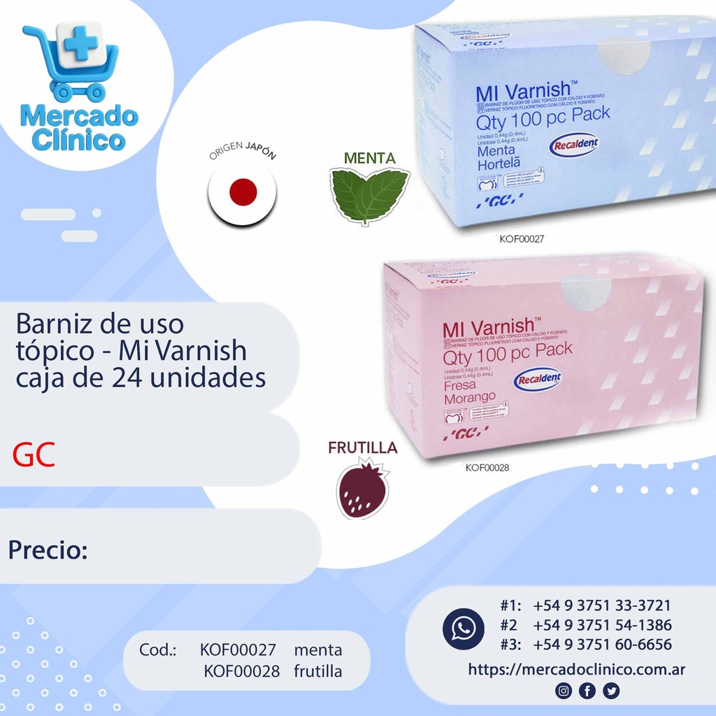 Barniz de uso tópico - Mi Varnish caja de 24 unidades - fuji GC