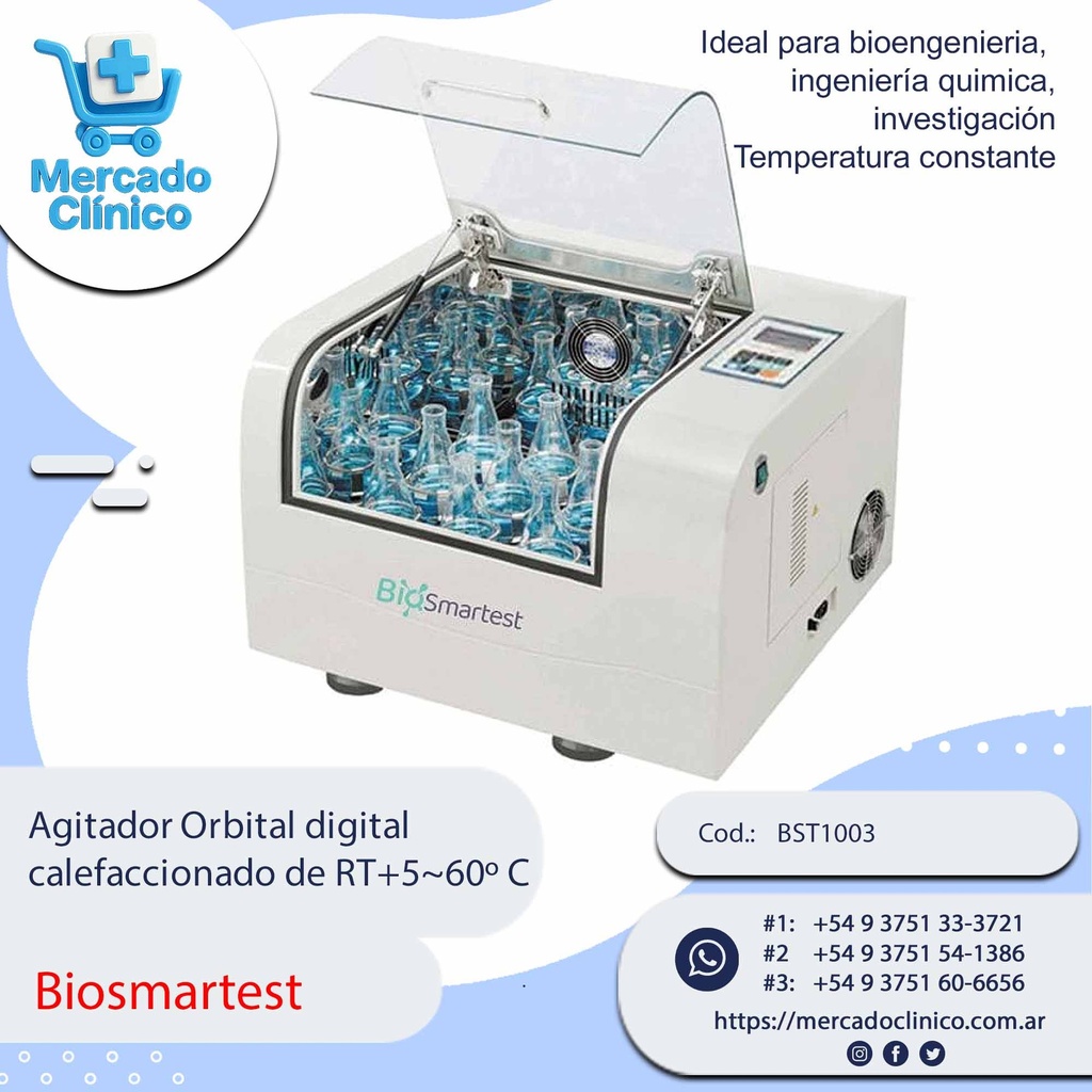 Agitador Orbital digital  calefaccionado de RT+5~60º C - Biosmartest
