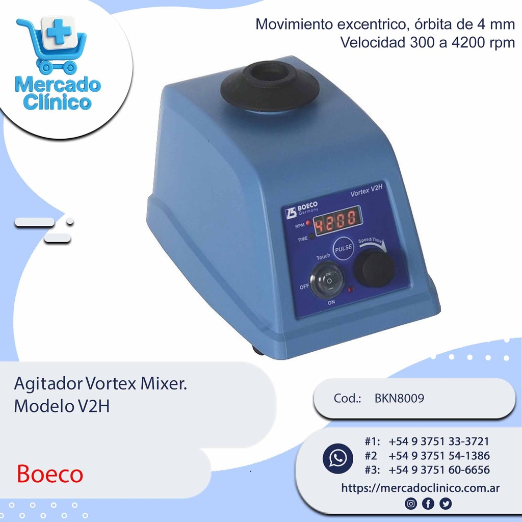Agitador Vortex Mixer.  Modelo V2H - Boeco