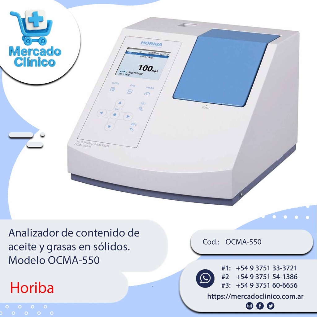 Analizador de contenido de  aceite y grasas en sólidos.  Modelo OCMA-550 - Horiba