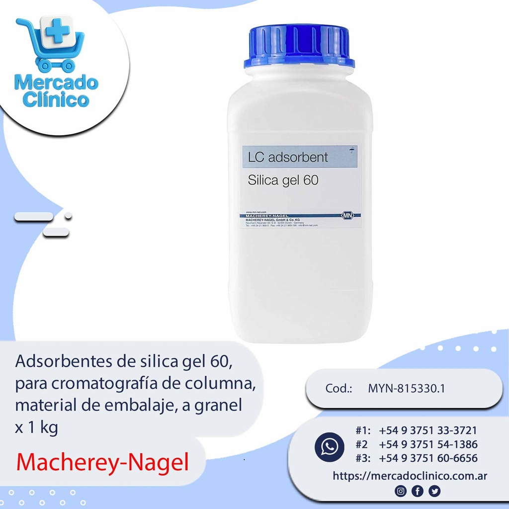 Adsorbentes de silica gel 60,  para cromatografía de columna,  material de embalaje, a granel  x 1 kg - Macherey-Nagel
