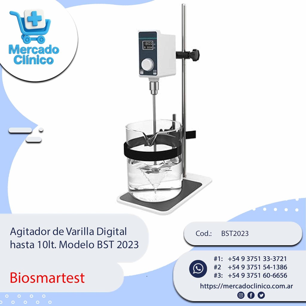 Agitador de Varilla Digital  hasta 10lt. Modelo BST 2023 - Biosmartest