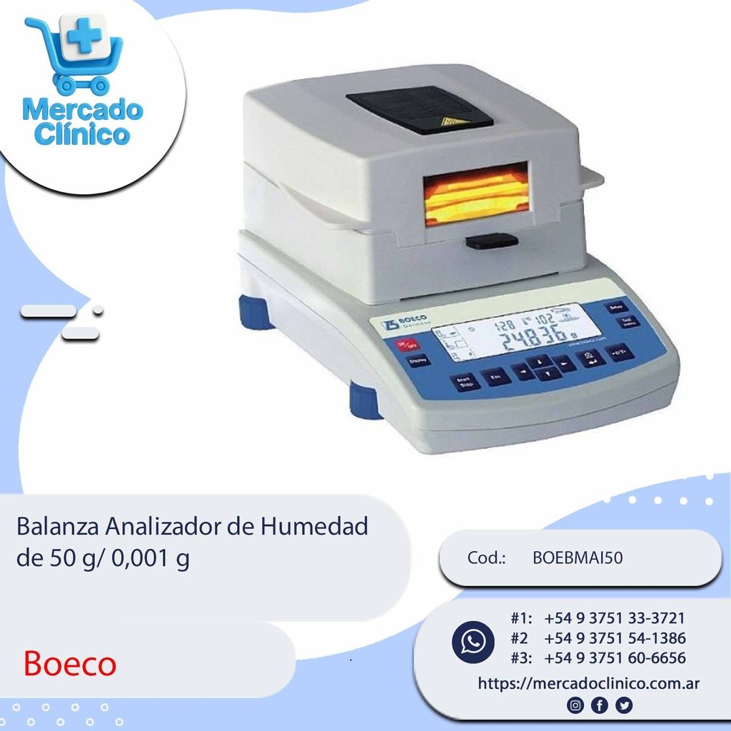 Balanza Analizador de Humedad  de 50 g/ 0,001 g - Boeco