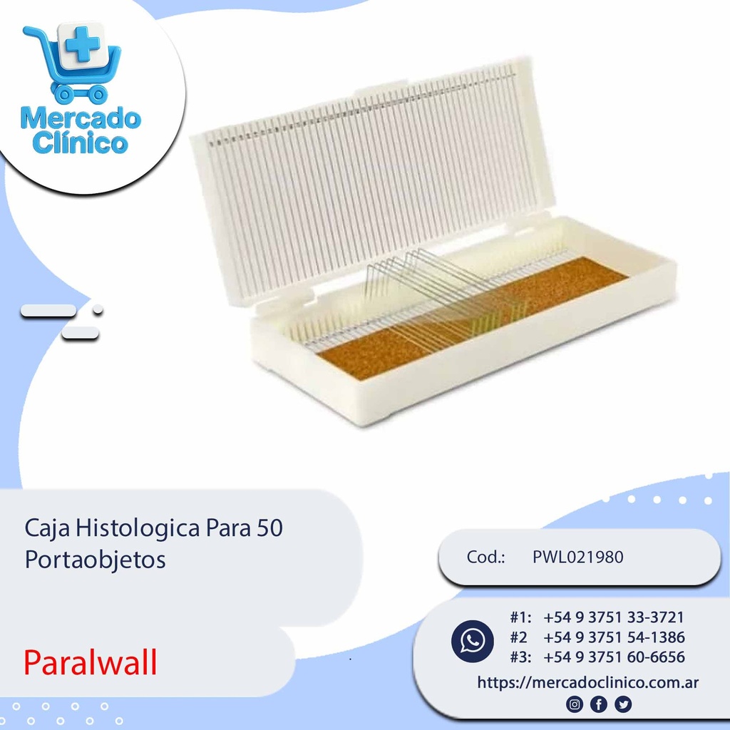 Caja Histologica Para 50  Portaobjetos - Paralwall