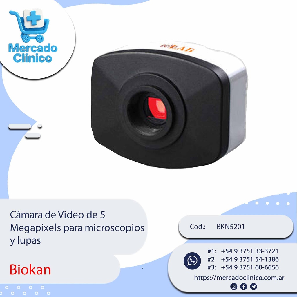 Cámara de Video de 5  Megapíxels para microscopios y lupas - Biokan
