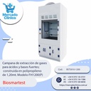 Campana de extracción de gases  para ácidos y bases fuertes;  construida en polipropileno  de 1,20mt. Modelo FH1200(P) - Biosmartest