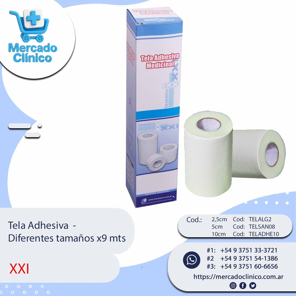 Tela Adhesiva  -  Diferentes tamaños - 9 metros - XXI