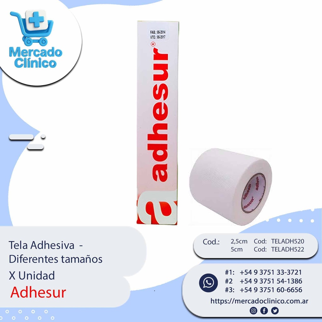 Tela Adhesiva  -  Diferentes tamaños - X unidad - Adhesur