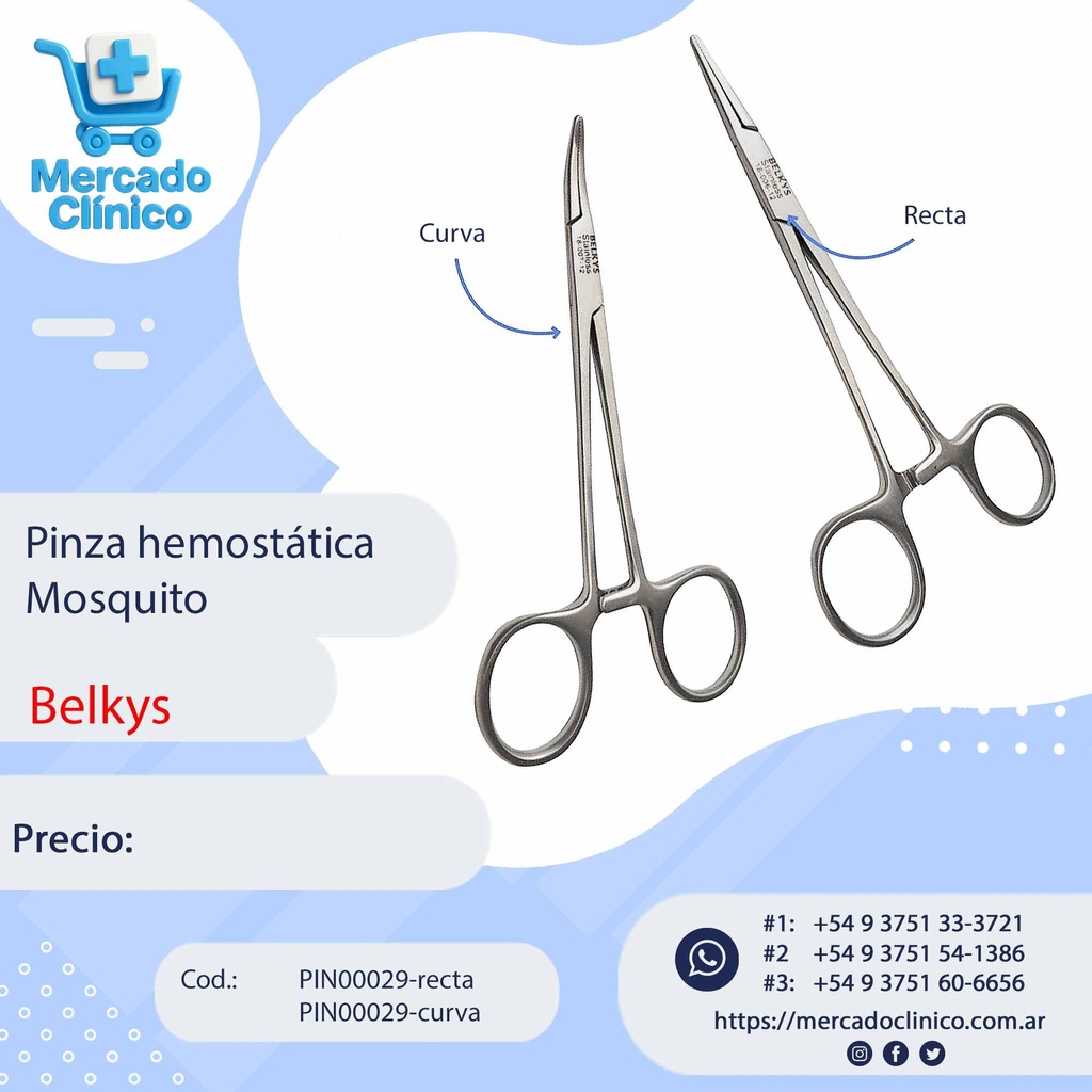 Pinza hemostática Mosquito - Belkys