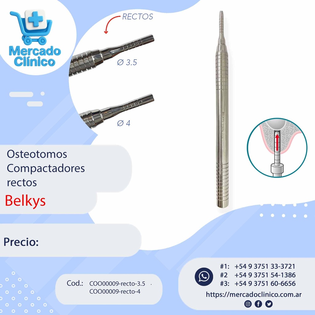 Osteotomos Compactadores Rectos - Belkys
