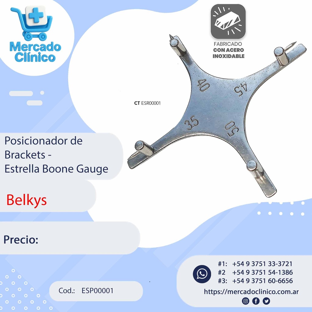 Posicionador de Brackets - Estrella Boone Gauge - Belkys
