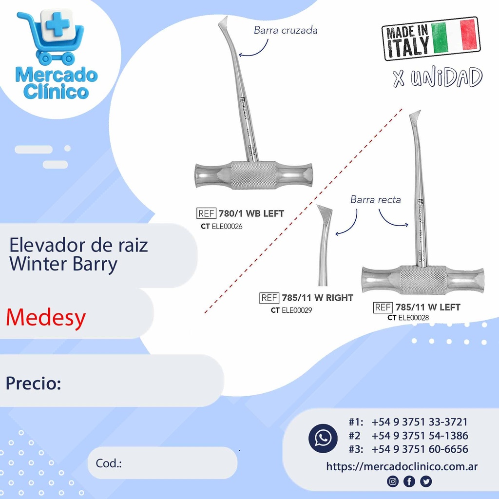 Elevador de raiz Winter Barry - Medesy