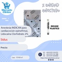 Anestesia INDICAN. para cardíacos(sin epin), Lidocaína Clorhidrato 2% -  X UNIDAD - SIDUS 