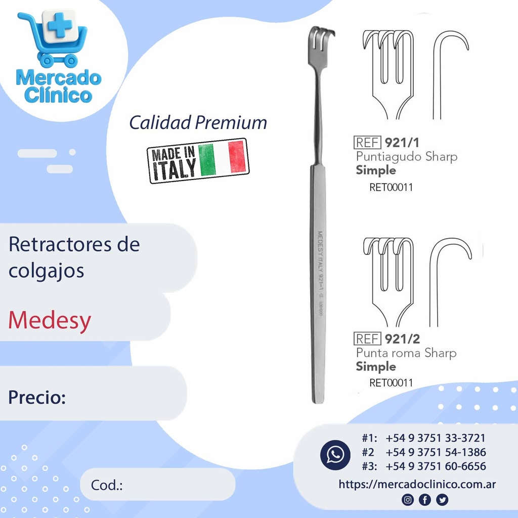 Retractores / separador de colgajos - Medesy
