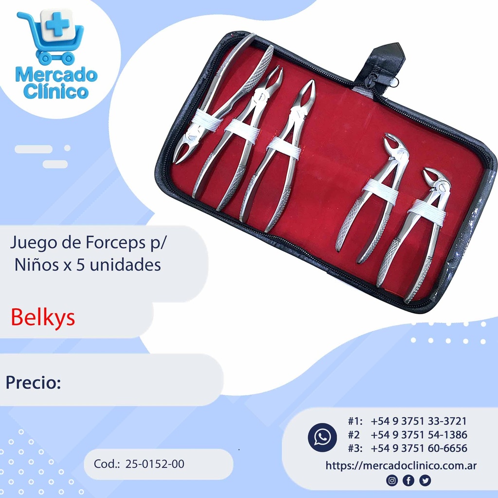 Juego de Forceps p/ Niños x 5 - Belkys