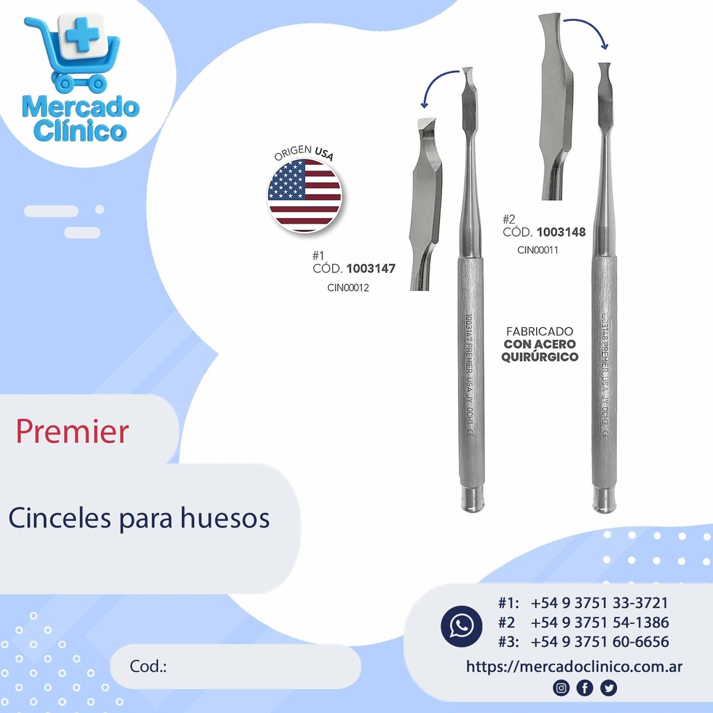 Cinceles para huesos - Premier