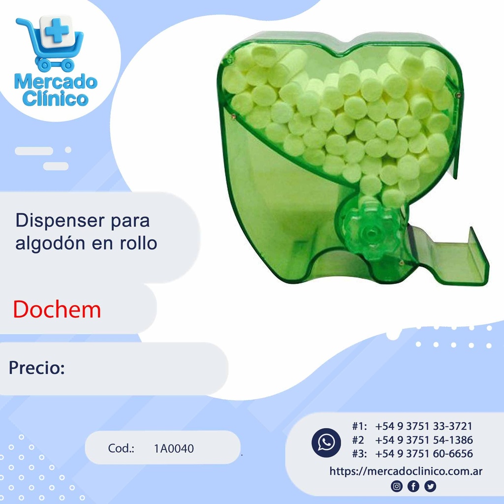 Dispenser de rollo de algodon - Dochem