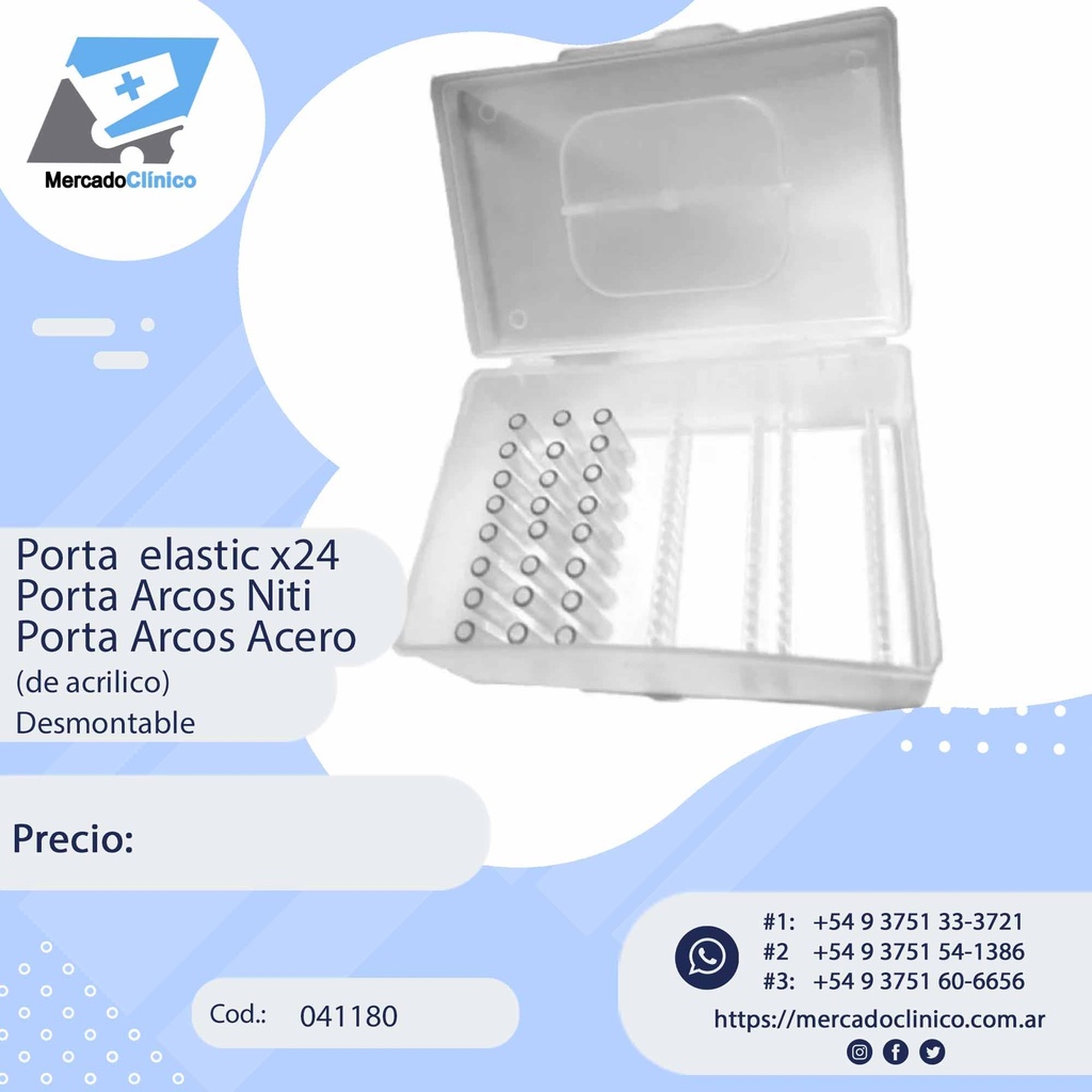 Porta elastic x24 Un + Porta Arcos Niti + Porta Arcos Acero (P-11)